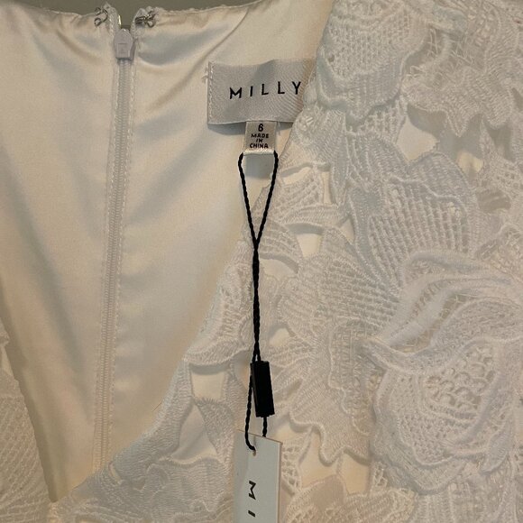 Milly Eyelet Atalie White Mini Dress - Picture 2 of 2